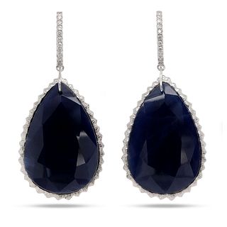 Sapphire Earrings 77.21 total cts.