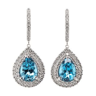 Topaz Earrings (9.08 cts.) w/diamonds