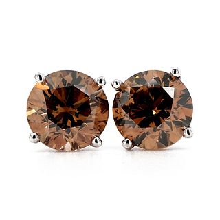 GIA Brown Diamond Earrings 4.00 ct.