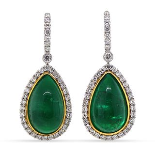 GIA Emerald Earrings 24.35 ct. w/diamonds