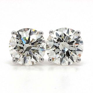 GIA 4.04 ct. Diamond Earrings