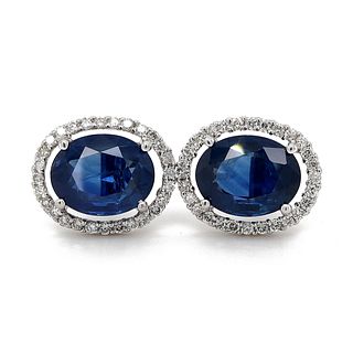 Sapphire Earrings 4.43 ct. w/diamonds