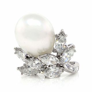 South Sea Pearl Ring w/diamonds