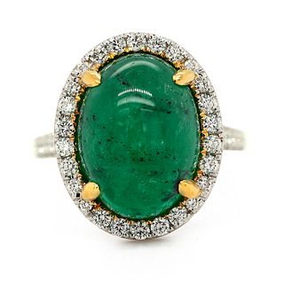 GIA Emerald Ring 9.17 ct. w/diamonds