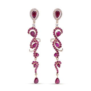 Ruby Earrings 5.21 cts. w/diamonds