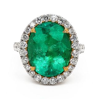 GIA Emerald Ring 8.37 ct. w/diamonds