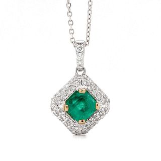 Emerald Pendant 1.63 ct. w/diamonds