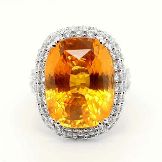 GIA Sapphire Ring 24.29 ct. w/diamonds