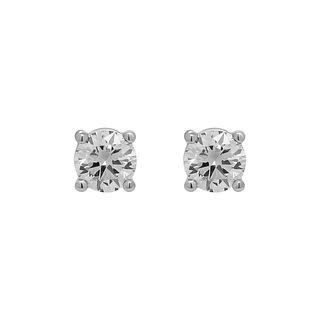 0.32ct each Four-Prong Round Diamond Stud Earrings in Platinum