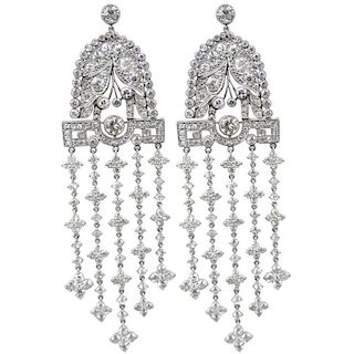 21.50 Carat Diamond and Platinum Chandelier Earrings.