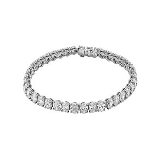 GIA Certified Oval Diamond Tennis Bracelet in Platinum 15.60 Carat (0.40ct Each)
