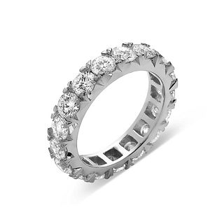 2.70 Carat Thicker Diamond Fishtail Pave Eternity Band in Platinum
