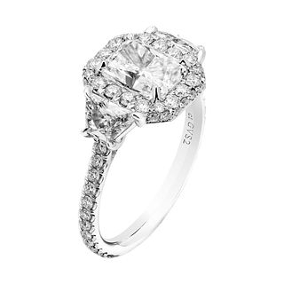 GIA Certified 1.70 Carat Radiant Diamond Three-Stone Ring