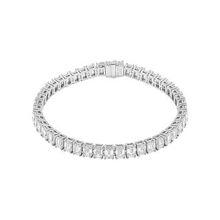 18.60 Carat Emerald-Cut Diamond Platinum Line Tennis Bracelet