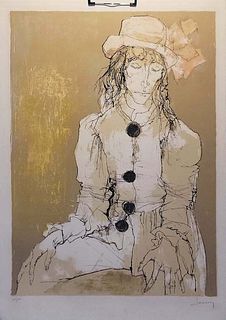 Jean Jansem French Armenian (1920-2013) Lithograph On Paper Depicting A Sited Woman, Signed And Numbered