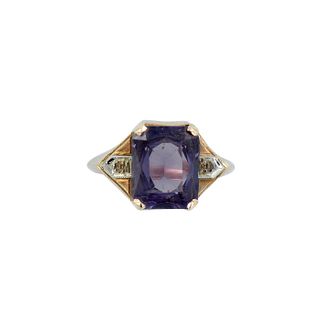 Yellow Gold and Blue Sapphire Cocktail Ring