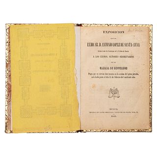 Esteva, Mariano. Exposición que el Exmo. Sr. Antonio López de Santa-Anna Dirige desde la Fortaleza de S. Carlos de Perote. México, 1845