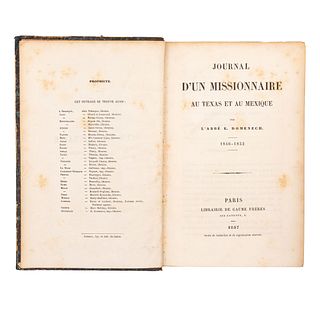 Domenech, Emmanuel.  Journal d'Un Missionnaire au Texas et au Mexique. Paris: Librairie de Gaume Frères, 1857. Mapa plegado.