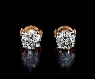 14kt Rose Gold 2.18 ctw Diamond Earrings