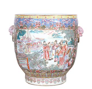 Chinese Ceramic Famille Rose Floor Vase