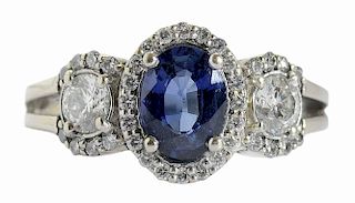 18kt. Sapphire and Diamond Ring