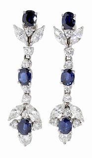 14kt. Sapphire and Diamond Earclips