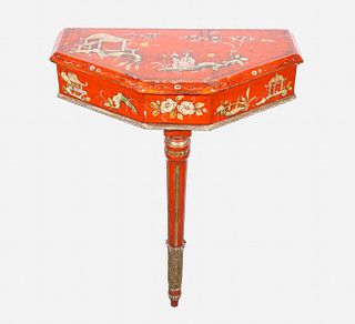 Antique Chinoiserie Demilune Table