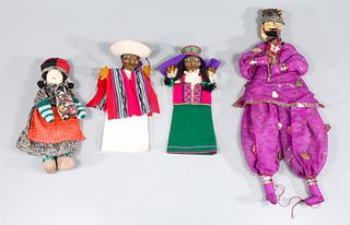 Group of Four Hand Puppets and Dolls