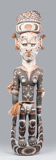 Large Carved Papua New Guinea Figural totem