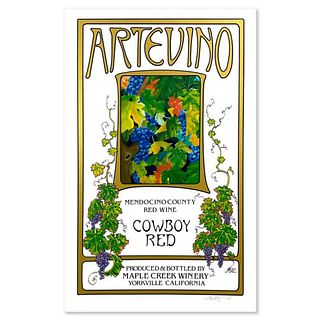 Tom Rodrigues, "Artevino" Limited Edition Serigraph, Numbered and Hand Signed.