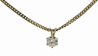14kt. Diamond Pendant and 18kt. Chain