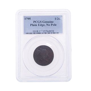1795-P Half Cent PCGS Genuine Plain Edge No Pole