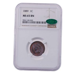 1889-P Indian Head Cent NGC MS-65 BN CAC