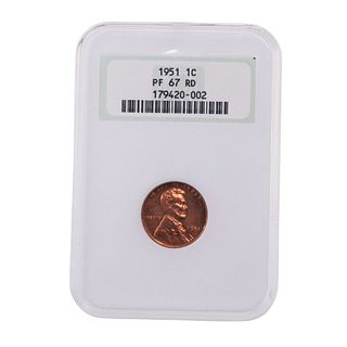 1951-P Lincoln Cent NGC PF-67 RD
