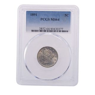 1891-P Liberty Head Nickel PCGS MS-64