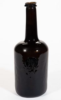 ENGLISH ALL SOULS COLLEGE SEALED BLACK GLASS WINE BOTTLE