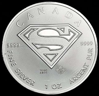 2016 Canada $5 Superman 1 ozt .9999 Silver
