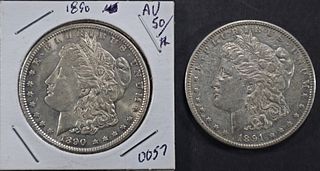 1890,91 MORGAN DOLLAR XF/AU