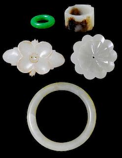 Five Carved Jade Objects