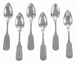 Six John Campbell Coin Silver Spoons