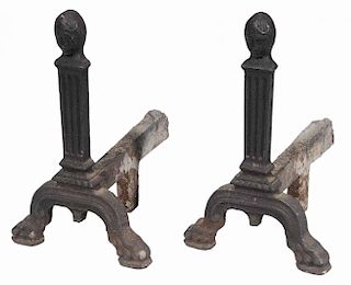 Pair Early American Cast Iron Figural