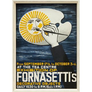 Vintage Piero Fornasetti exhibition poster