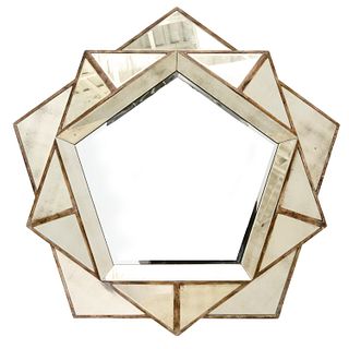 Large Venetian style polygonal wall mirror