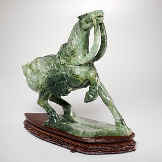 Chinese jade figure of a rearing horse