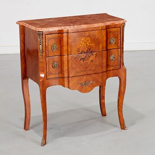 Louis XV/XVI transitional style inlaid commode