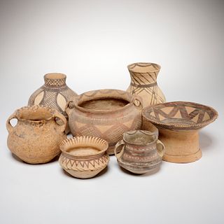 (7) Chinese Neolithic style pottery vessels