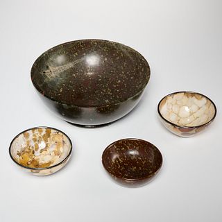 Nice group (4) polished specimen stone bowls