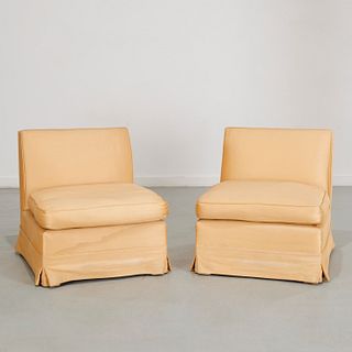 Nice pair Billy Baldwin style slipper chairs