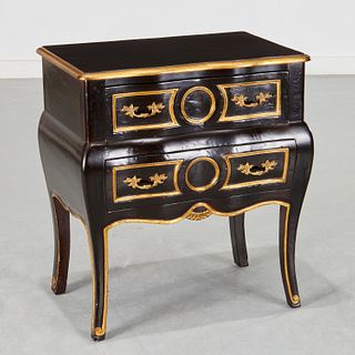 Regence style black lacquered and gilt commode