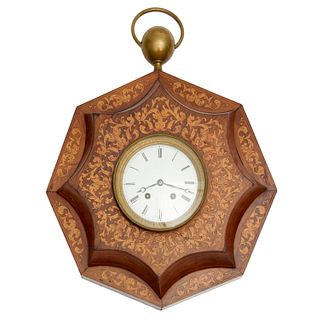 Napoleon III rosewood and marquetry wall clock